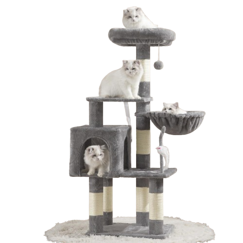 Heybly Small Cat Tree with Hammock – Compact Cat Tower & Furniture for Indoor Cats - BIG FRENCHIES