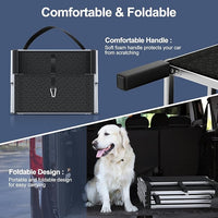 Extra Wide Dog Stairs for Large Dogs, Foldable Dog Ramp for Car with Non-Slip Surface, Dogs Stairs for Cars, High Beds, Truck, Supports up to 250 lbs, 4 Steps