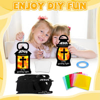 QOUBAI 32 Sets Halloween Bats Suncatchers Craft Kit DIY Window - Jesus - image 4