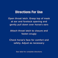 Farnam SuperMask II horse fly mask without ears, extended coverage, protects eyes from insects and debris, adjustable throat latch, Yearling size