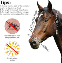 Frienda 4 Pieces Horse Fly Masks with Ears Face Covering UV Protection from Insect Pests Elasticity Smooth Comfortable Mesh Horse Mask Accessories(Flower,Medium)