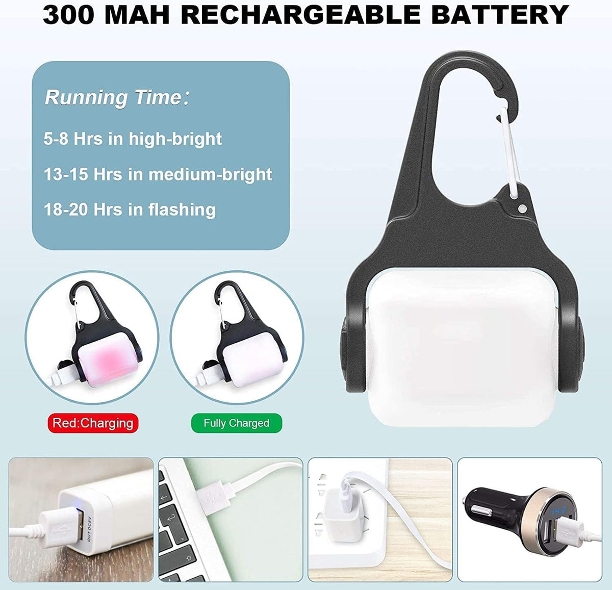 Dog Lights for Night Walking, Clip on Dog Collar Light, 3 Modes - White-2pcs-4Modes - image 3