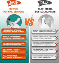 Dog Nail Clippers - All Steel Material, 1.22-Inch Large Opening, Built-in Spring, No Fur Pinch, for Medium to Large Dogs and Cats, Professional Pet Nail Trimmers, with Free Nail File