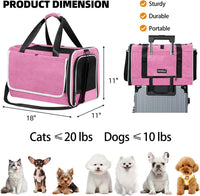 Cat Carrier for Travel, Soft-Sided, Top Loading, Privacy Curtain - Pink / 18.0"L x 11.0"W x 11.0"H - image 2