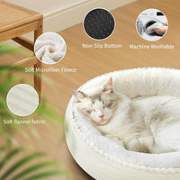 Zerbuger 20in Pink Round Dog Bed Sofa for Dogs Cats - Cream / Small - image 4