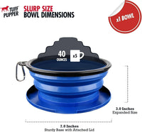 Tuff Pupper SuperBigSlurp Collapsible Dog Bowls - Nebulas Blue / Large (40oz) - 1 Bowl - image 4