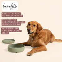 The Perfect Dish, Silicone Dog Bowl for Food & Water - Sand / Medium (7.5” Across x 2.25” Tall) - image 2