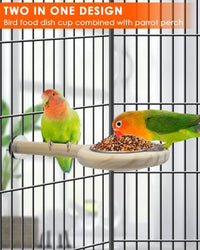 KATUMO Bird Perch Bird Feeding Cup Parrot Wood Perch Stand Toy Bird - L Perch (Pack of 2) - image 4