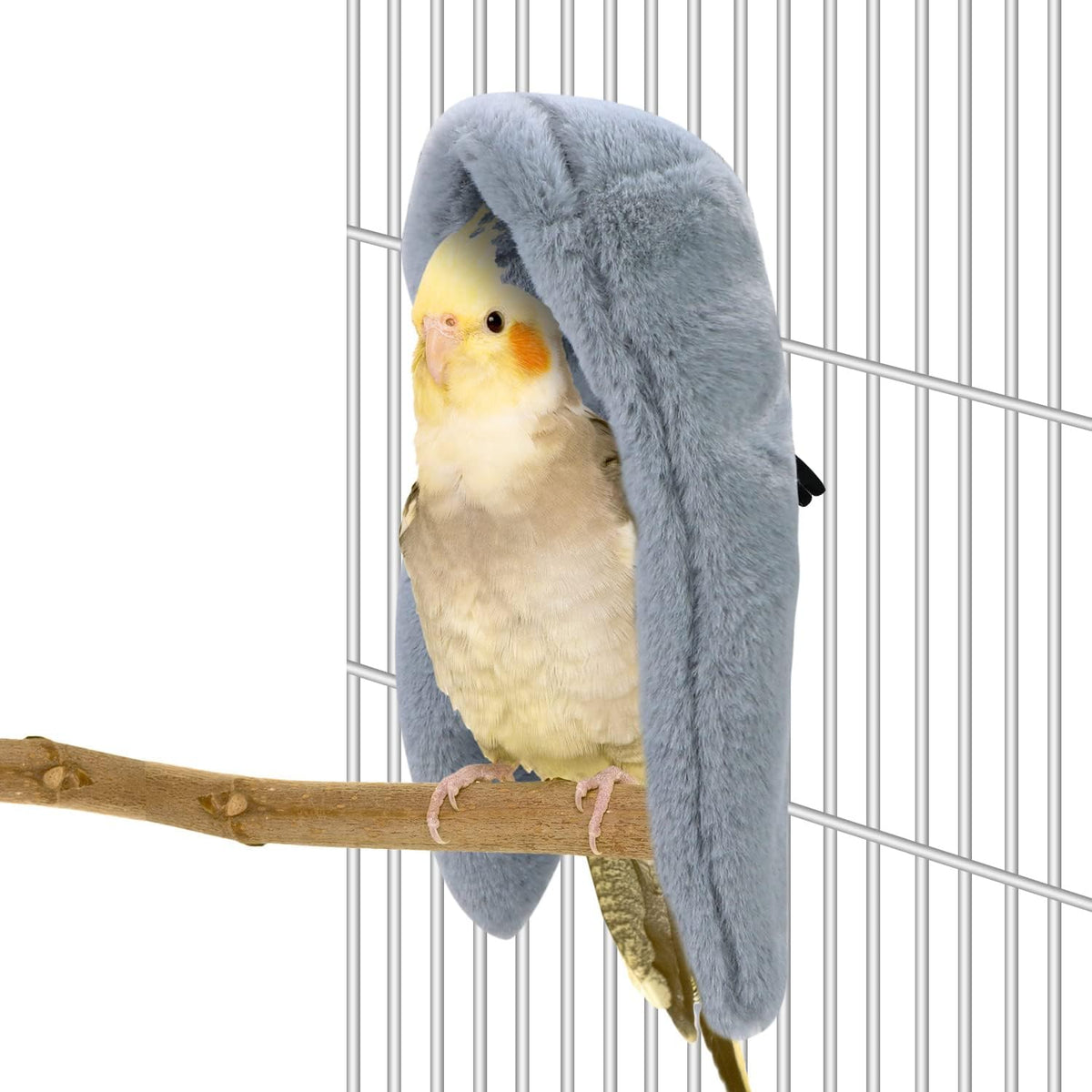 Wontee Cozy Bird Blanket Parrot Cage Snuggle Hut Warm Bird Nest House - Medium / Grey