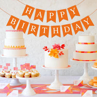 Orange Happy Birthday Banner Birthday Sign for Backdrop Happy - Orange - image 3