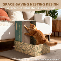 ARGOPET Cat Cardboard House with 2 PCS Scratching Pads – Essentials for Cats - Deluxe: 2 Nested Boxes, 6 Pads - image 4