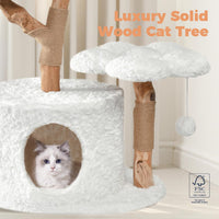 Easyego Modern Cat Tree, 26.3" Aesthetic Wood Cat Tree Tower for Small Cats – Essentials for Cats - White / 40.5'' - image 2