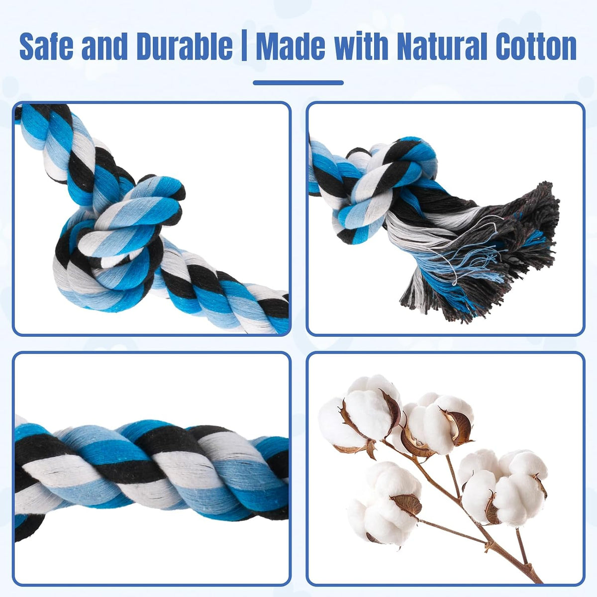 Bmag Dog Rope Toys for Aggressive Chewers - Blue - image 4