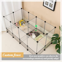 DINMO 28 Panels Bunny Playpen, Iron Net Bottom - Plastic+Metal-28 panels-L - image 3