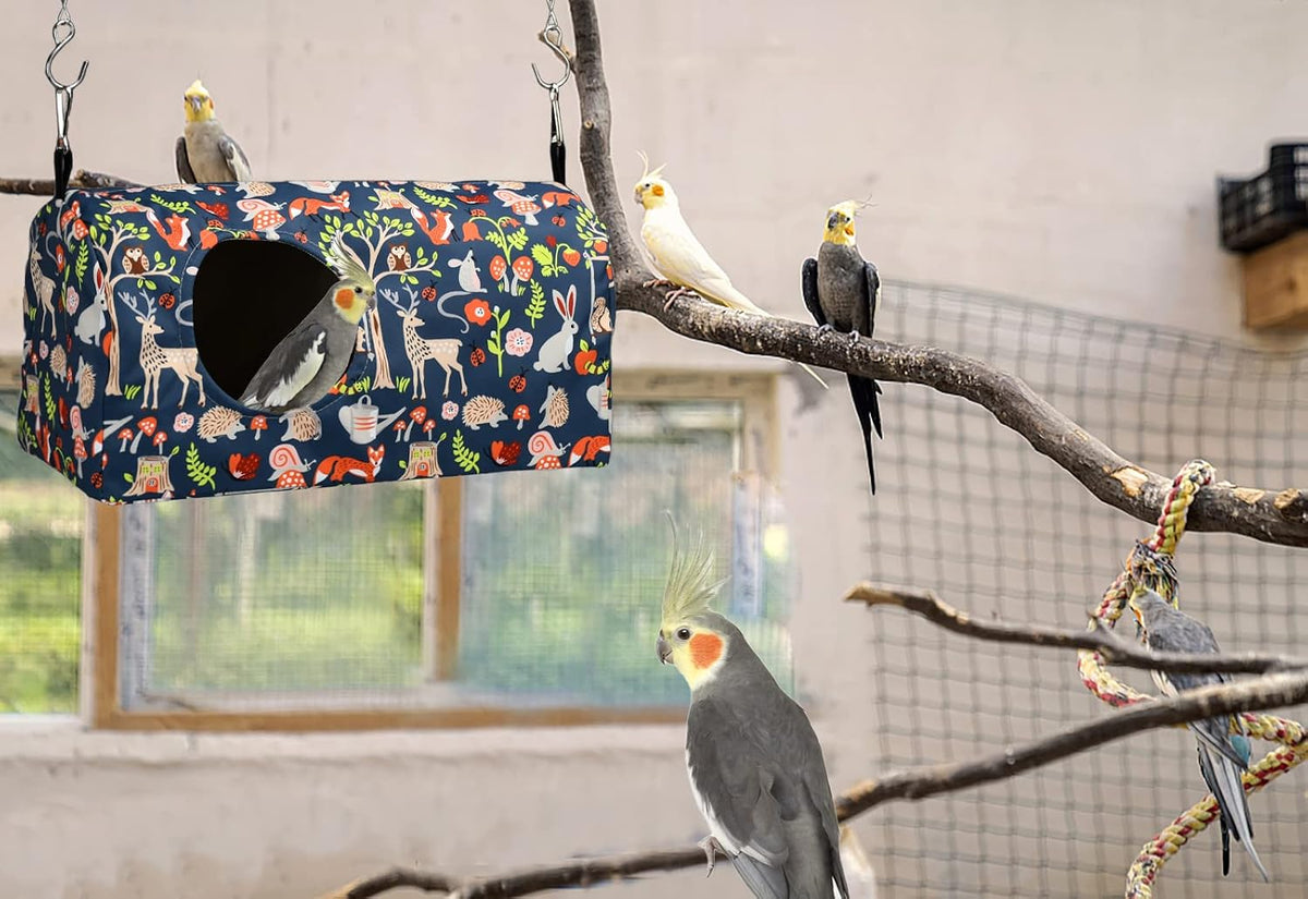 ShuRung Parrot Cockatiel Warm House Bird Nest Bed Winter Hanging - L - image 2