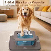 10L No Spill Dog Water Bowl Stainless Steel for Messy Drinkers – Essentials for Dogs - Gray - image 2