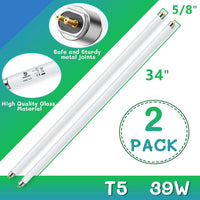 T5 UVB Reptile Light 24W 10.0, UVA UVB Light Bulb for Reptiles - 2 pack T5 Tube-39W 5.0 - image 4