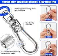 Jenico Dog Tie Out Cable, 10-150FT Runner Cable with Swivel Hook and Shock Spring, Yard & Camping Dog Leash Tether for Small to Medium Pets Up to 500 LBS