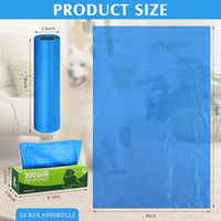 Harloon 6000 Counts Dog Poop Waste Bags 30 Rolls Extra Thick Strong Leak PET Proof Bags Disposable Bulk Universal Doggy Roll Waste Box for Puppy Outdoor Walking Travel(Bule,12 x 8 Inches)