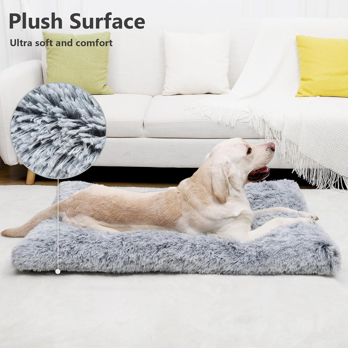 Large Dog Bed Crate Pad 35" - 41.0"L x 27.0"W x 2.0"Th / Grey - image 2