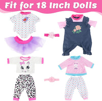 ECORELF 4 Sets Baby Doll Clothes for 14-18 Inch Dolls – Fun for Kids & Family - 4 Sets - image 2