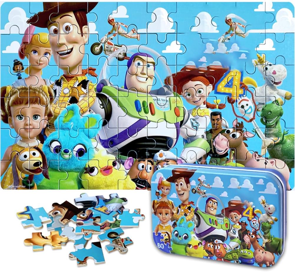 NEILDEN 60 piece jigsaw puzzle for kids ages 4-8 packed in a tin box - view 4