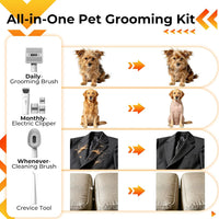 Dog Grooming Vacuum Kit with Clippers, 12000Pa Strong Suction - Milk White - image 2