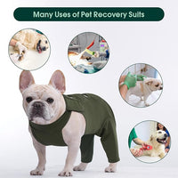 Kuoser Thigh Wound Protective Sleeve for Dogs, Dog Surgery Recovery Suit for Rear Legs, Dog Recovery Sleeve for Female Male Dogs, Dog Onesie After Surgery Pet Surgical Suit for Spay Neuter, Green