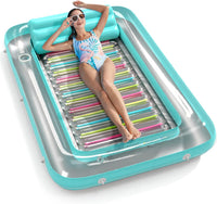 Inflatable Tanning Pool Lounger Float - Mint Green / Large