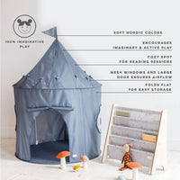 3 Sprouts Kids Play Tent for Ages 3 to 10 - Solid Blue - image 4