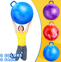 Lewtemi 3 Pcs 29" Hopper Ball Handle, Gradient Red - 29" / Gradient Red, Gradient Blue, Purple - image 3