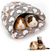 YUEPET Guinea Pig Bed Cuddle Cave, Warm Fleece Hideout - White Heart / 1PCS