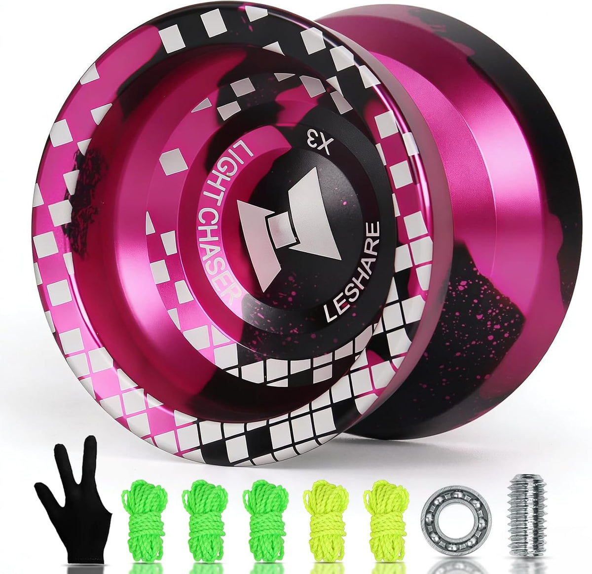 LESHARE X2 Dual-Mode Yoyo for Advanced Players & Teens Beginners – Fun for Kids & Family - Black pink
