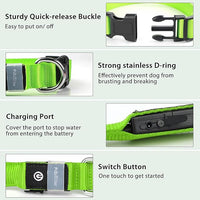 PcEoTllar Light up Dog Collar for Night Walking - LED Dog Collar Light Rechargeable Color Changing, Glow in The Dark Dog Collars Waterproof Glowing Dog Collars for Large Small Medium Dogs