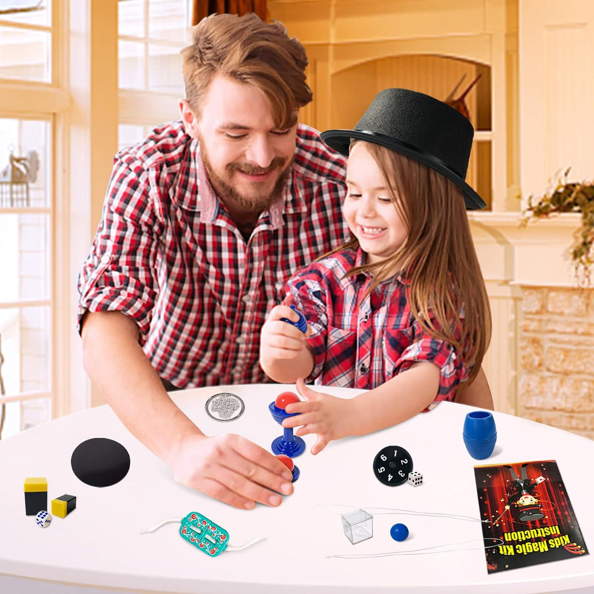 Heyzeibo magic kit for kids with beginner magician props and picture instruction manual - view 2