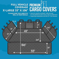 Bulldogology Cargo Liner for SUV - Heavy Duty Pet Trunk Liner Cargo Cover - Waterproof Cargo Cover for Dogs Hair, Muddy Paws - Protector Cargo Mats for Back of SUV (X-Large, Black)
