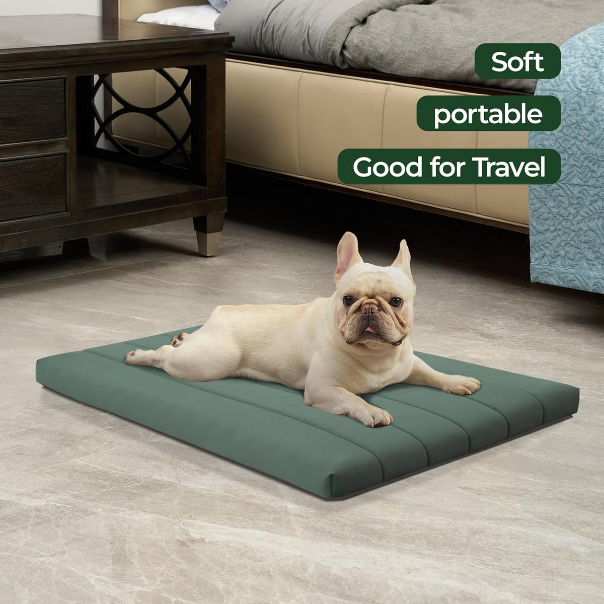 BALANCE Dog Crate Bed, Orthopedic Dog Bed Pad with Waterproof Liner, Washable Crate Foam Pet Mat - Mint Leaf / 30.0"L x 19.0"W x 1.6"Th - image 3