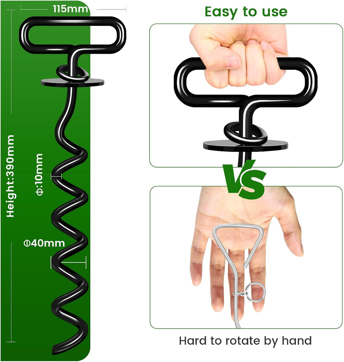 Dog Tie Out Stake, Heavy Duty Dog Stake for Outside – Essentials for Dogs - image 3
