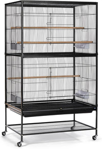 Prevue Pet Products Steel Bird Flight Cage with Wheels - Flight Bird Cage - Black
