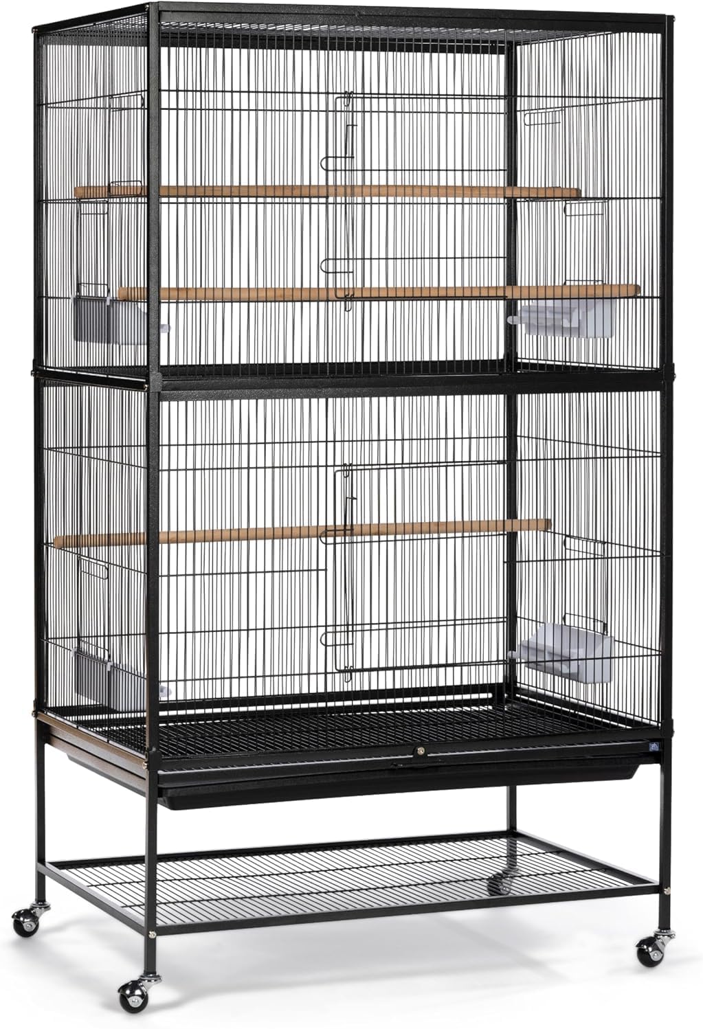 Prevue Pet Products Steel Bird Flight Cage with Wheels - Flight Bird Cage - Black