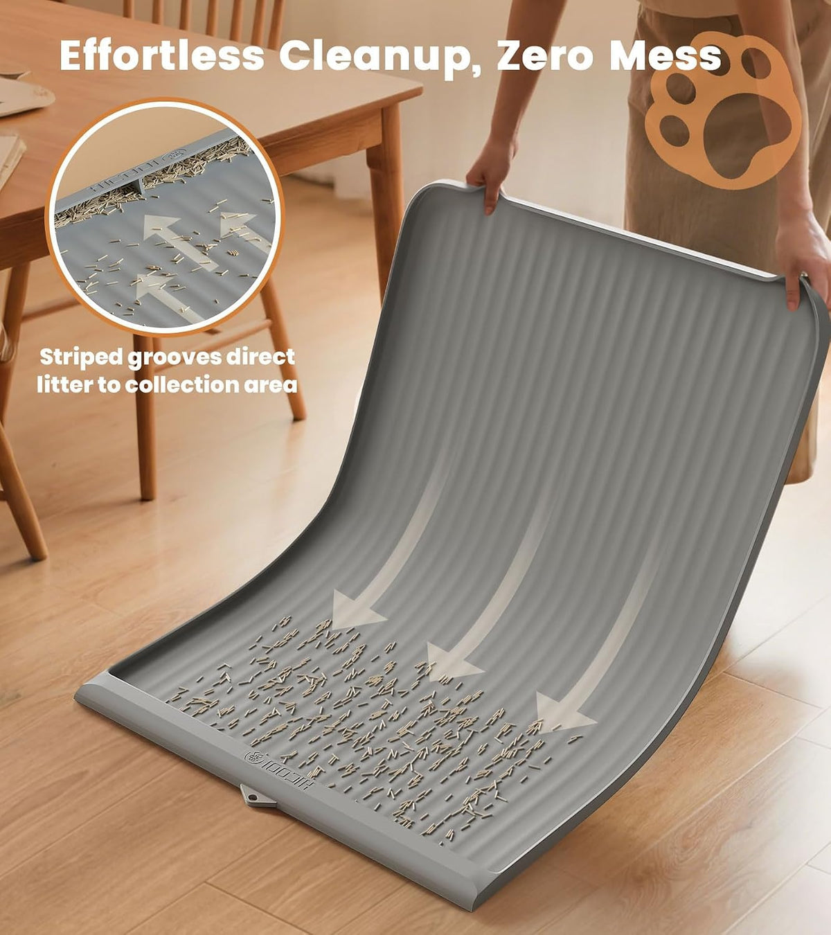 Cat Litter Mat 36"x24", Waterproof Litter Trapping Mat, Grey – Daily Care for Cats - image 2