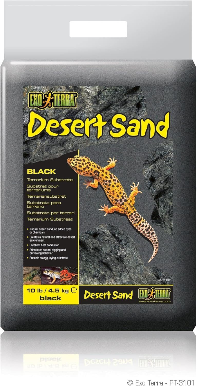 Exo Terra Desert Sand, Red for All Breed Sizes - Black