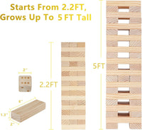 Aivalas Giant Tumble Tower 57 Blocks 4.2FT Indoor Outdoor Games - L-Up to 5 FT-60PCS - image 3