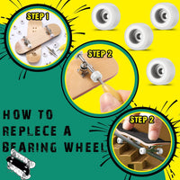 Zhehao fingerboard wheels and trucks set with four bearing wheels, two alloy trucks and two screwdri - view 12