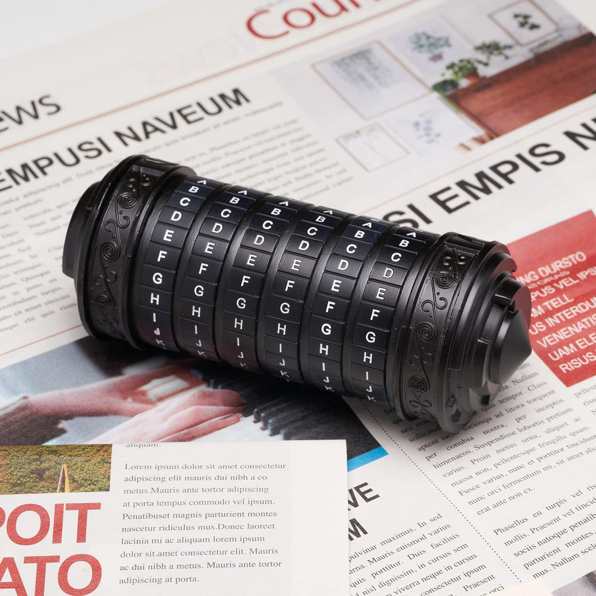 FLYALIGOGO metal Da Vinci Code cryptex puzzle box with letter dials - view 12