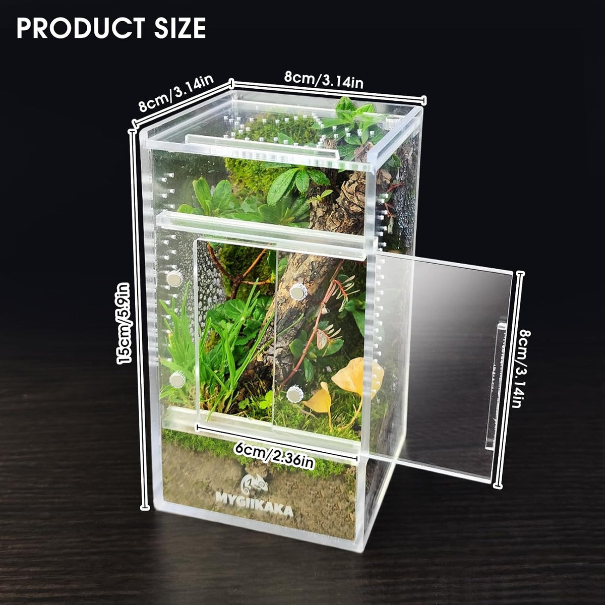 MYGIIKAKA Jumping Spider Enclosure Accessories - 3x3x6 inch (Pack of 3) - image 4