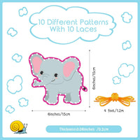 Pajean 10 Pcs Kids Lacing Cards Double Sided Animal Sewing Cards Kits - Jungle Style - image 2