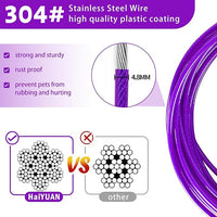 Dog Tie Out Cable - 10/15/20/25/30FT Heavy Duty for Large Dogs Up to 250LBS - Rosy Pink/Blue/Purple/Silver/Red/Green/Yellow