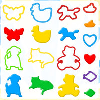 Oun Nana 32-piece play dough tools set with colorful animal molds and shaped cutters - view 3