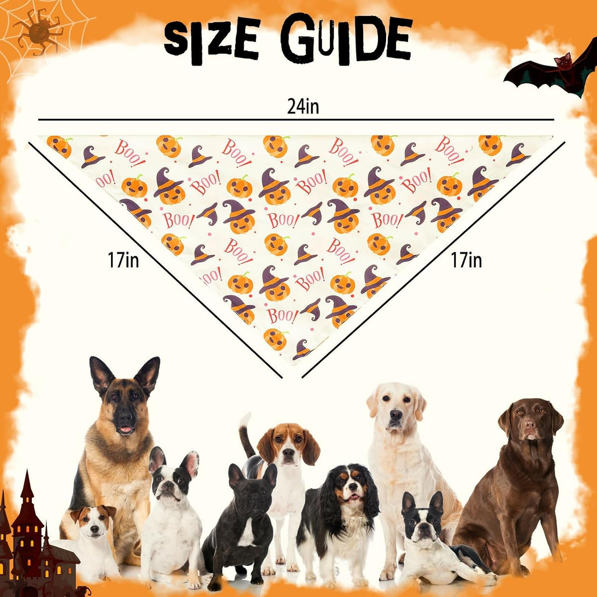 PUPTECK Dog Cooling Bandanas 4pcs Outfit - Black Purple / Large (24"x17"x17") - image 2
